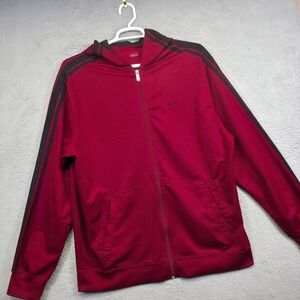 Vintage Nike Jacket‎ Mens XL Red Hooded Striped Track Running Performance Active